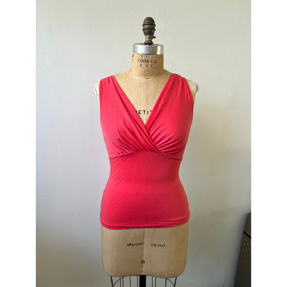 Ann Taylor Tops - Ann Taylor Women Coral Pink Surplice V-Neck Tencel Blend Tank Top XS 23-120278